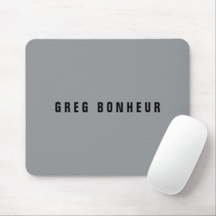 Mousepad Nome com Estilo Moderno   Cinza e Preto