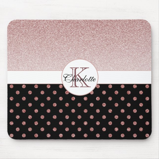 Mousepad Nome da Bolinhas de brilho Dourada do Rosa persona (Frente)