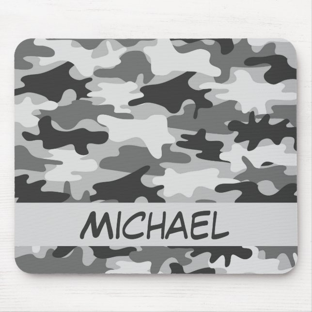 Mousepad Nome da camuflagem de Camo do cinza de carvão (Frente)