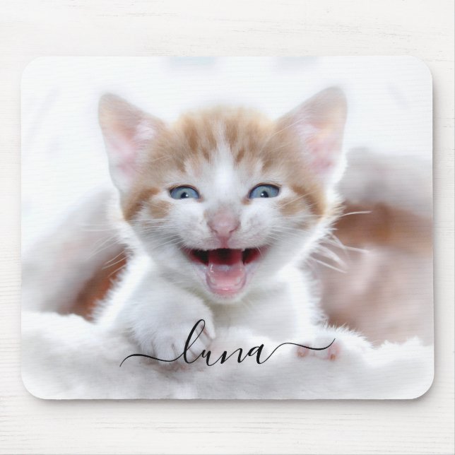 Mousepad Nome da Foto do Seu Gato com Floreios (Frente)
