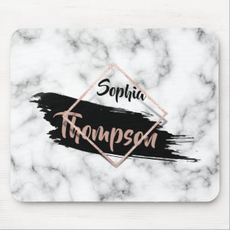 Mousepad Nome da Largura do Traço de Tinta Moderna do Marbl