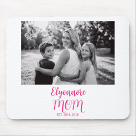 Mousepad Nome da Mãe Estabelecida em Letra Rosa Foto 