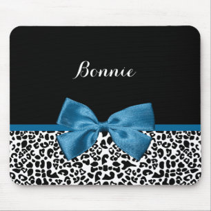 Mousepad Nome da Menina Leopard Impressão Bonito Cobalt Bl