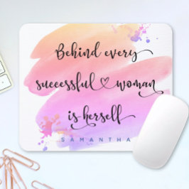 Mousepad Nome da Tipografia de Cores d'Água Cor Rosa com Êx