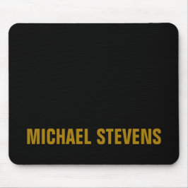 Mousepad Nome de Adição Profissional de Cor Dourada Preta