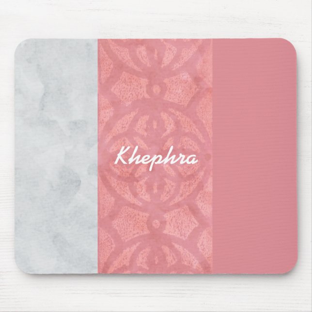 Mousepad Nome de Aquarela da Cinza Rosa-Rosa-Rosa (Frente)