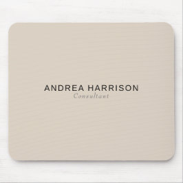 Mousepad Nome de bege Elegante Minimalista Moderno