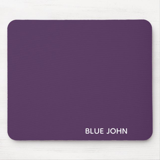 Mousepad Nome de cor azul John púrpura (Frente)