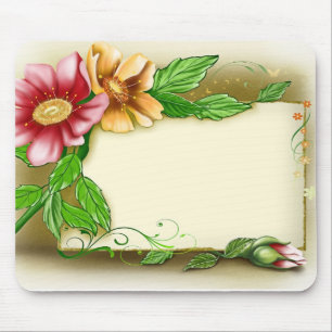 Mousepad Nome de etiqueta de flores