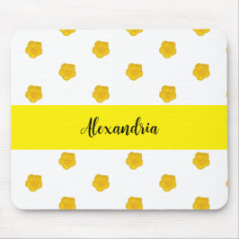 Mousepad Nome de Foto de Flor Silvestre Amarela Dourada