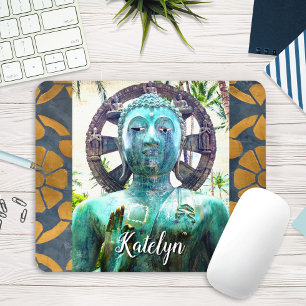 Mousepad Nome de Foto Dourada Mágica Antiquada Buda Turques