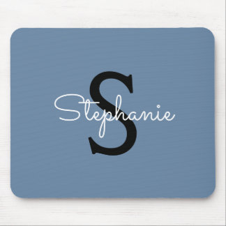 Mousepad Nome de Monograma Azul 