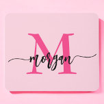 Mousepad Nome de Monograma de Rapariga de Script Moderno Ro<br><div class="desc">Adicione um pop de cor ao seu espaço de trabalho com o nosso Pad do Rato de Nome do Mouse com Script Moderno Rosa Quente, Girly Monogramo! Apresentando um design cor-de-rosa-quente vibrante e personalizado com seu nome em um script moderno chic, este mouse pad combina estilo com praticidade. A superfície...</div>