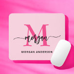 Mousepad Nome de Monograma de Rapariga de Script Moderno Ro<br><div class="desc">Adicione um pop de cor ao seu espaço de trabalho com o nosso Pad do Rato de Nome do Mouse com Script Moderno Rosa Quente, Girly Monogramo! Apresentando um design cor-de-rosa-quente vibrante e personalizado com seu nome em um script moderno chic, este mouse pad combina estilo com praticidade. A superfície...</div>