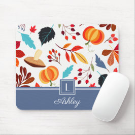 Mousepad Nome de Padrão de Outono Moderno