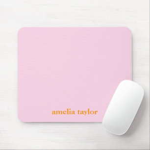Mousepad Nome de Professor Personalizado Rosa e Laranja