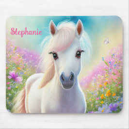 Mousepad Nome de Rapariga Personalizado Pony Cute