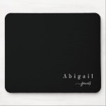 Mousepad Nome de Script Simples Preto Personalizado Moderno<br><div class="desc">Design de nome de script minimalista moderno em fundo preto editável a cores, simples e elegante, personalizado pelo excelente seu próprio mouse personalizado. Personalize-o com a cor de fundo de sua escolha.</div>