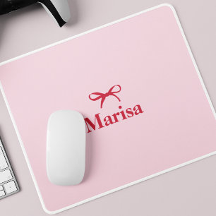 Mousepad Nome do Arco Rosa e Vermelho Personalizado