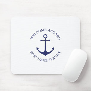 Mousepad Nome do barco personalizado: bem-vindo Ancora náut