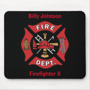 Mousepad Nome do Bombeiro e Emblema de Classificação