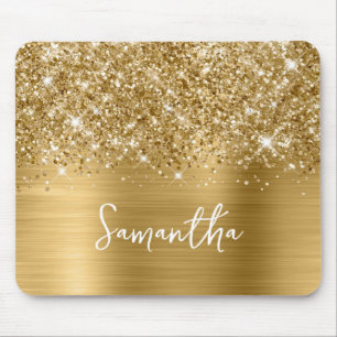 Mousepad Nome do Glam Dourado da Glittery