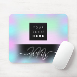Mousepad Nome do logotipo personalizado Monograma Hológraf