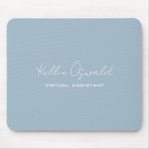 Mousepad Nome do Monograma Assistente Virtual Azul Branco