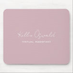 Mousepad Nome do Monograma Assistente Virtual Branco Rosa R<br><div class="desc">Um simples e elegante cheio monograma e design de ocupação.</div>
