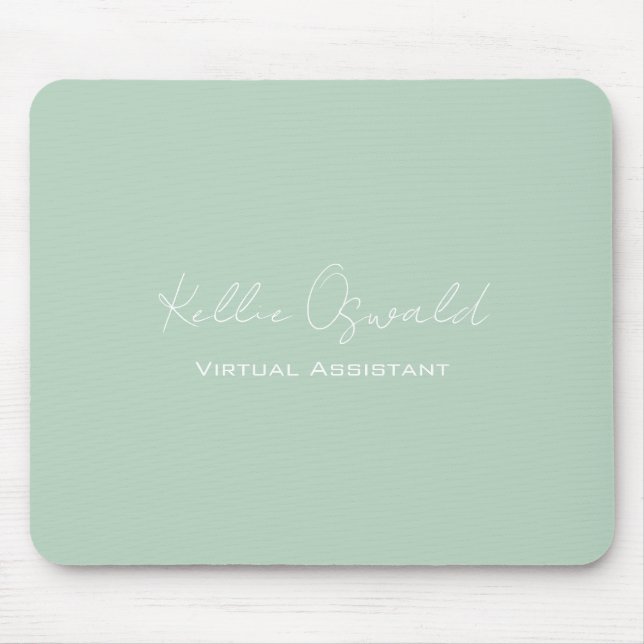 Mousepad Nome do Monograma Assistente Virtual Leve Verde (Frente)