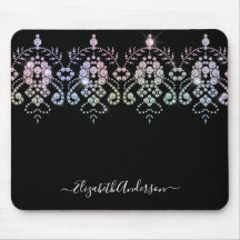 Nome do Monograma Branco Negro Elegante