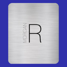 Mousepad Nome Do Monograma, Cinza Preta, Prata Esmagada, Vs