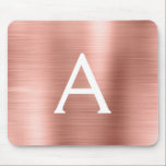 Mousepad Nome do Monograma da Folha Cor-de-rosa rosa Dourad<br><div class="desc">Cor-de-rosa - Rosa Dourado Faux Brugado Metálico Metálico Inofensivo Monograma Nome Monograma Mousepad. Este monograma de Mousepad pode ser personalizado para incluir seu primeiro nome e inicial e é perfeito para a escola ou o escritório e faz um excelente de Natal ou Presente de Aniversário.</div>