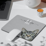 Mousepad Nome do Monograma de Cores Aquáticas de Gato Sneak<br><div class="desc">Este design pode ser personalizado na área fornecida pela alteração da foto e/ou do texto. Ou pode ser personalizado clicando em Personalizar este Modelo e, em seguida, escolhendo o clique para personalizar mais a opção e excluir ou alterar a cor do plano de fundo, adicionar texto, alterar a cor ou...</div>