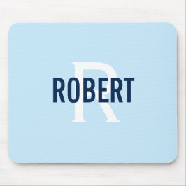 Mousepad Nome do monograma de homens verdes modernos