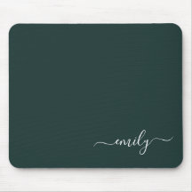 Nome do Monograma do Script Moderno Verde Escuro
