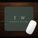 Mousepad Nome do Monograma Moderno e Elegante Verde Escuro<br><div class="desc">Atualize o seu espaço de trabalho com o nosso Classic Elegant Modern Minimalist Mouse Pad. Este sofisticado mouse pad casado perfeitamente a elegância do eterno com o minimalismo contemporâneo, adicionando um toque de refinamento à sua mesa. Feito com atenção meticulosa aos detalhes, este mouse pad é mais do que um...</div>