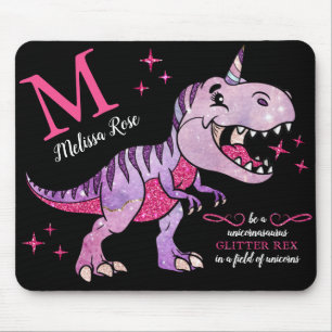 Mousepad Nome do Monograma Unicornasaurus Glitter Rex
