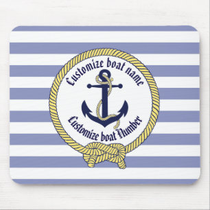 Mousepad Nome do nó/personalização da âncora náutica/d