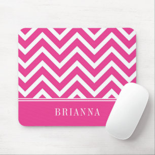 Mousepad Nome do Padrão de Chevron Rosa Elegante