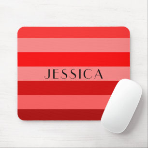Mousepad Nome do Padrão de Striped Vermelha Vibrante