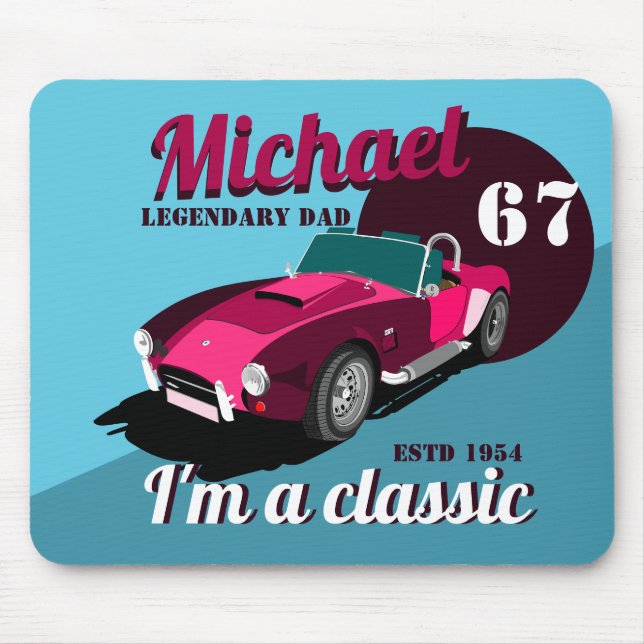 Mousepad Nome do pai lendário clássico de legendário de car (Frente)