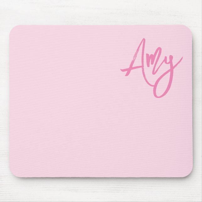 Mousepad Nome do Script Pincel Colar e Pincel Rosa (Frente)