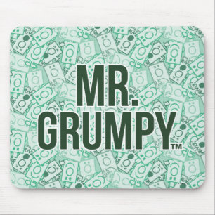 Mousepad Nome do Sr. Mal-humorado e teste padrão verdes