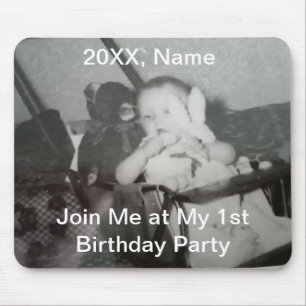 Mousepad Nome do Texto da Foto Ano, Personalizar, Lembrança