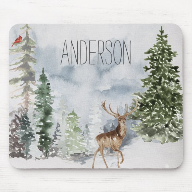 Mousepad Nome do veado do Forest Woodland (Frente)