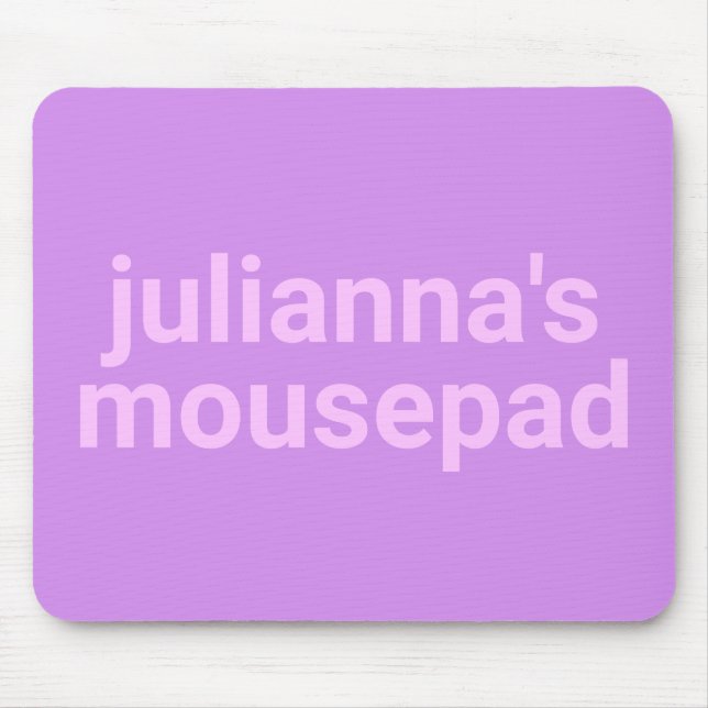 Mousepad Nome e etiqueta cor-de-rosa minimalista moderna (Frente)