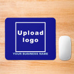 Mousepad Nome e logotipo da empresa no teclado azul do mous<br><div class="desc">Mouse pad que você pode personalizar para colocar seu nome de empresa e logotipo. Pad personalizável do mouse que você pode usar para criar reconhecimento de nome de marca. Para os proprietários comerciais de computadores e outras empresas relacionadas a eletrônicos, você também pode incluir isso em seus produtos de promocional,...</div>