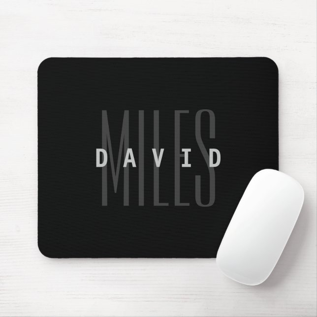 Mousepad Nome e Sobrenome Sobrepostos Modernos (Com mouse)