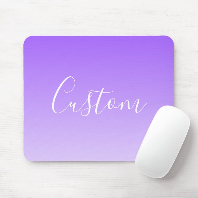 Mousepad Nome em Letra Cursiva & Sombreado Roxo Claro Editá (Com mouse)